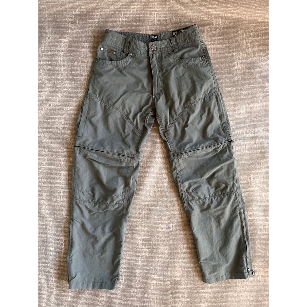 Kuhl Liberator Convertible Pants 30x30 Gray Green Stealth Zip Off Hiking Cargo